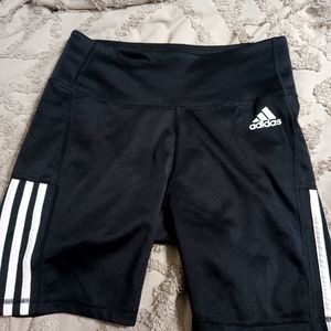 Women's Black & White Adidas Primegreen Aeroready Bike Shorts Size Medium